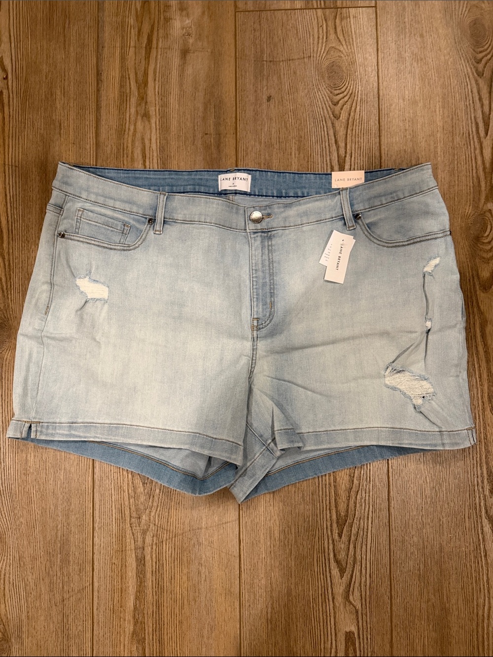 Lane Bryant Light Blue Distressed Denim Shorts